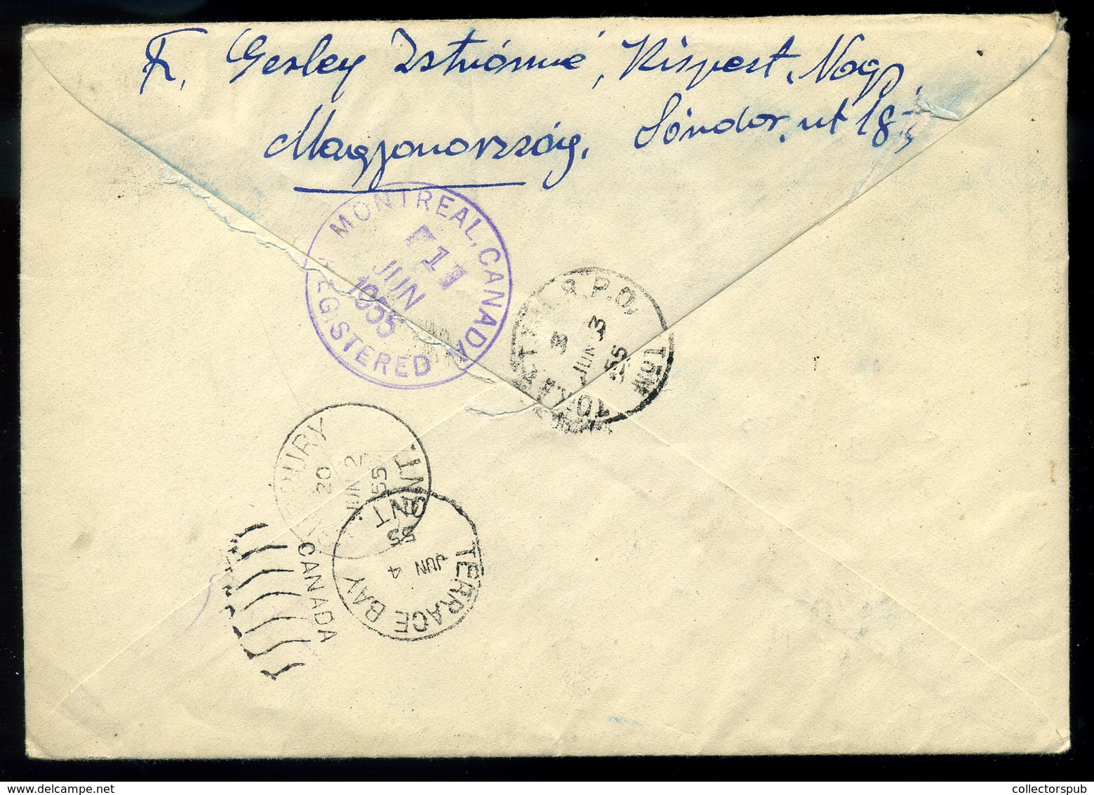 BUDAPEST 1955. Dekoratív Légi Levél Kanadába Küldve  /  Decorative Airmail Letter To Canada - Brieven En Documenten