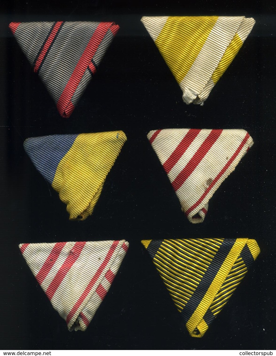 Kitüntetés Szalagok, 6db Eredeti  /  6 Original Decoration Ribbons - Militair & Leger