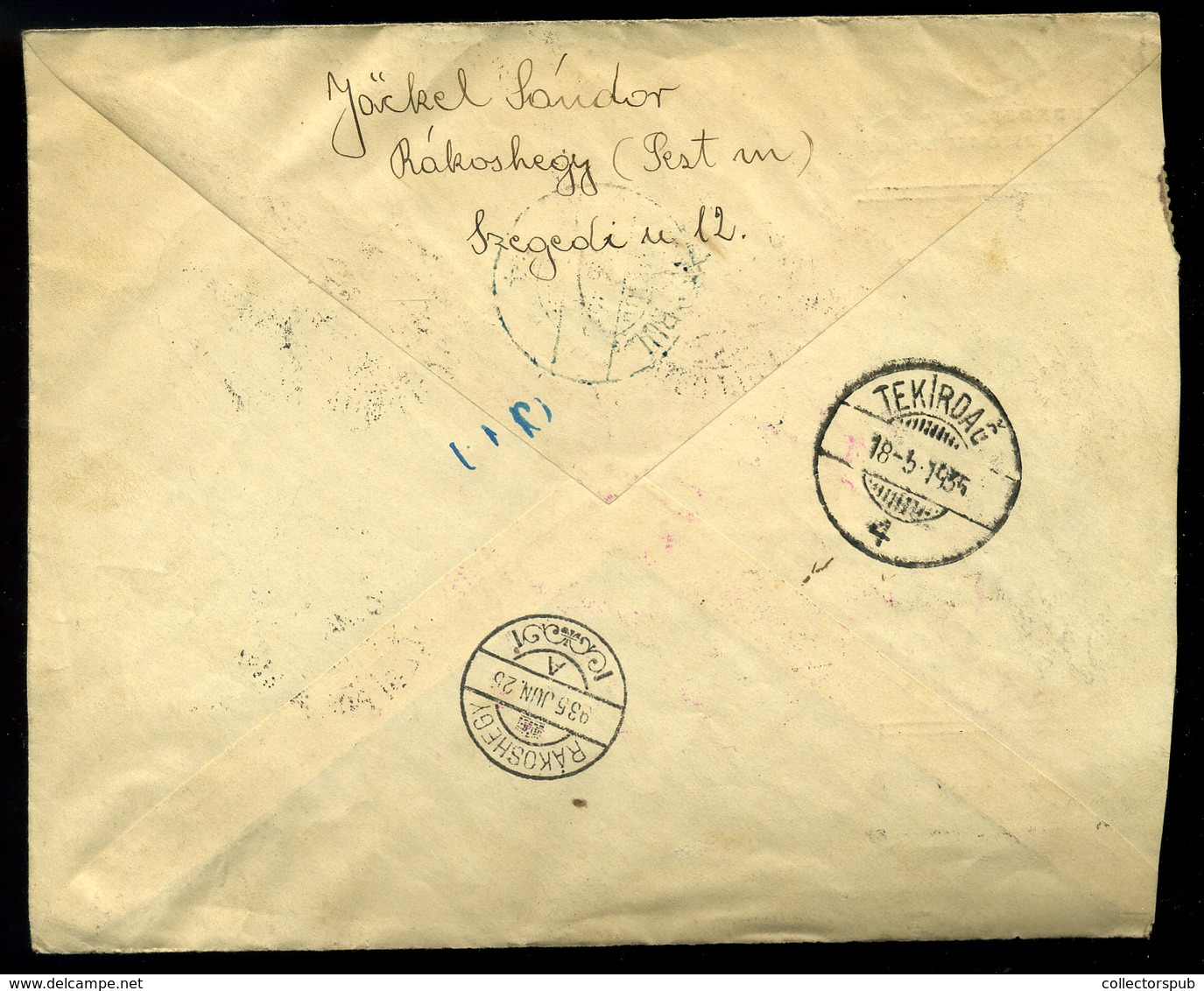 BUDAPEST 1935. Rákóczi, Alkalmi Légi Levél Törökországba Küldve  /  Rákóczi Spec. Airmail Letter To Turkey - Covers & Documents