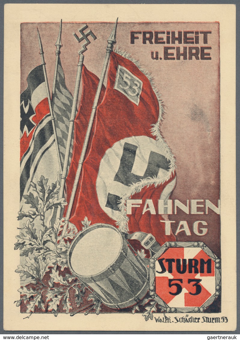 Ansichtskarten: Propaganda: 1931 Freiheit-Ehre - Fahnentag / Freedom And Honor = Flag [Colors] Day: - Parteien & Wahlen