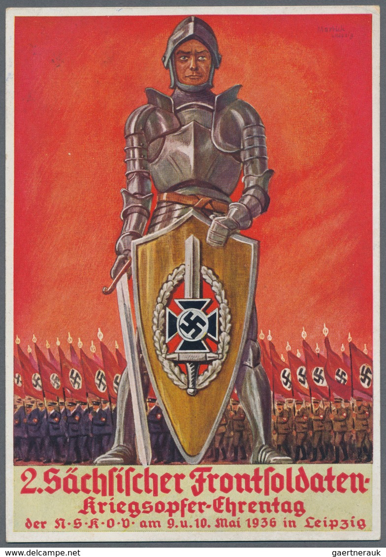 Ansichtskarten: Propaganda: 1936. Very Scarce NSKOV Card For The 2. Sächsischer Frontsoldaten Kriegs - Partis Politiques & élections