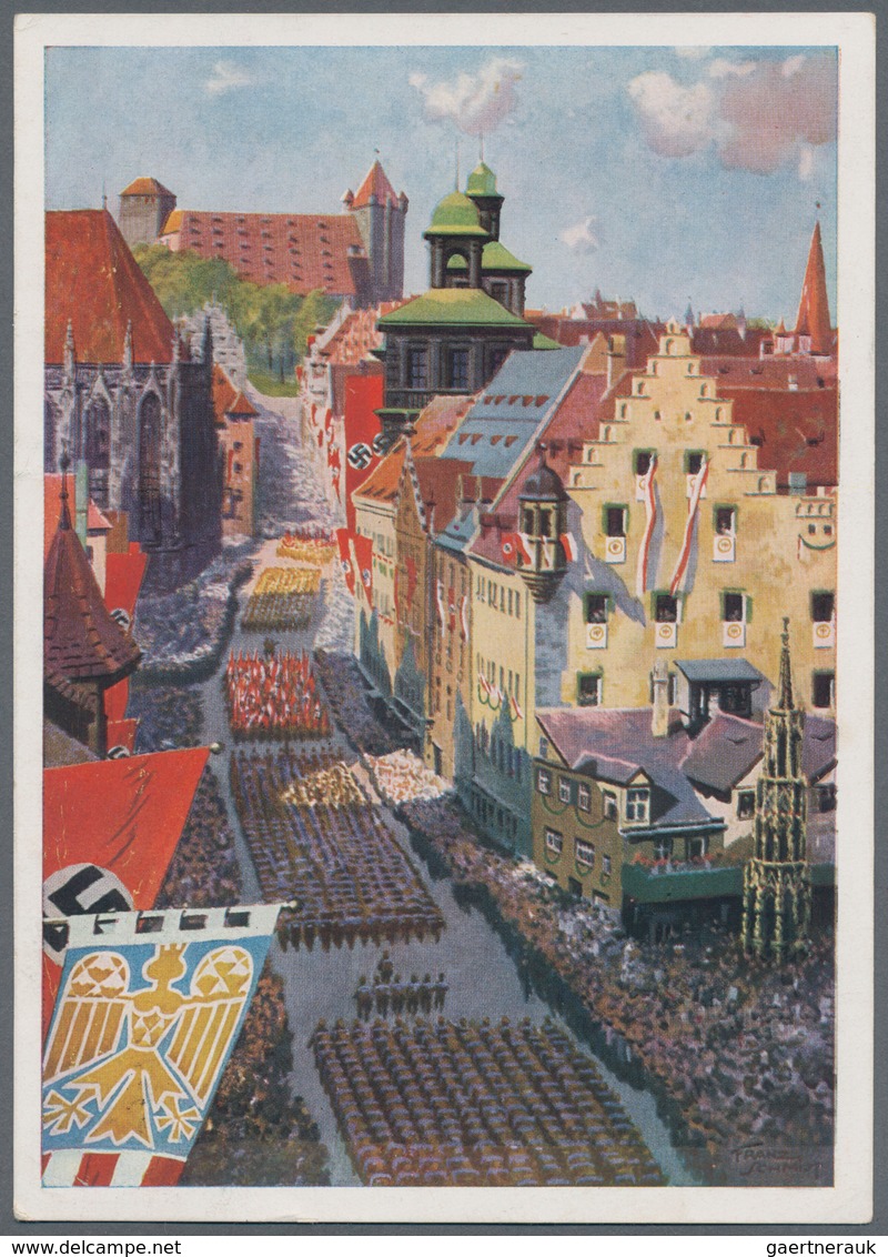 Ansichtskarten: Propaganda: 1937 Nürnberg Reichsparteitag / Nazi Party Rally Propaganda Card. Very S - Partis Politiques & élections