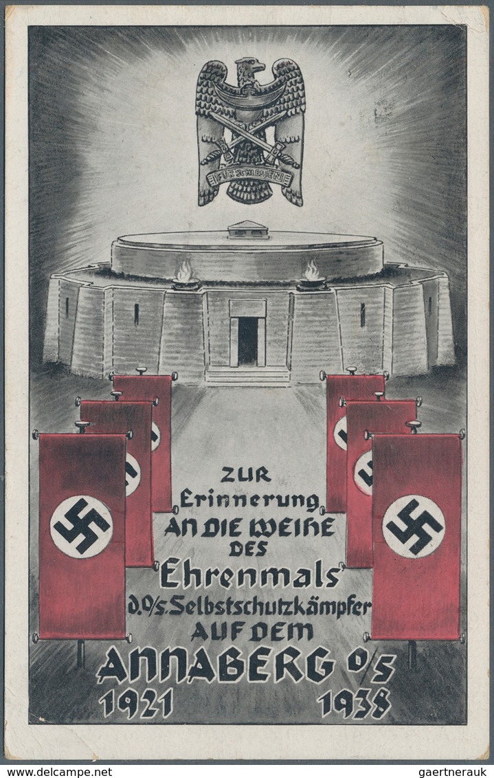 Ansichtskarten: Propaganda: 1938, ANNABER Oberschlesien "Zur Erinnerung An Die Weihe Des Ehrenmals D - Parteien & Wahlen