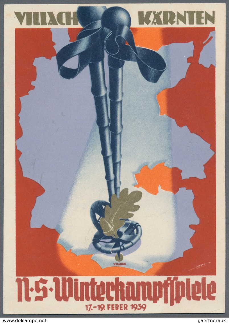 Ansichtskarten: Propaganda: 1939. N.S. Winterkampfspiele 17.-19. Feb 1939, Villach, Kärnten. Selten - Parteien & Wahlen