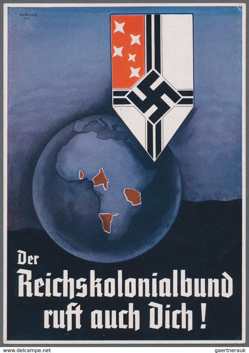 Ansichtskarten: Propaganda: 1940, "Der Reichskolonialbund Ruft Auch Dich!", Farbige Propagandakarte - Parteien & Wahlen