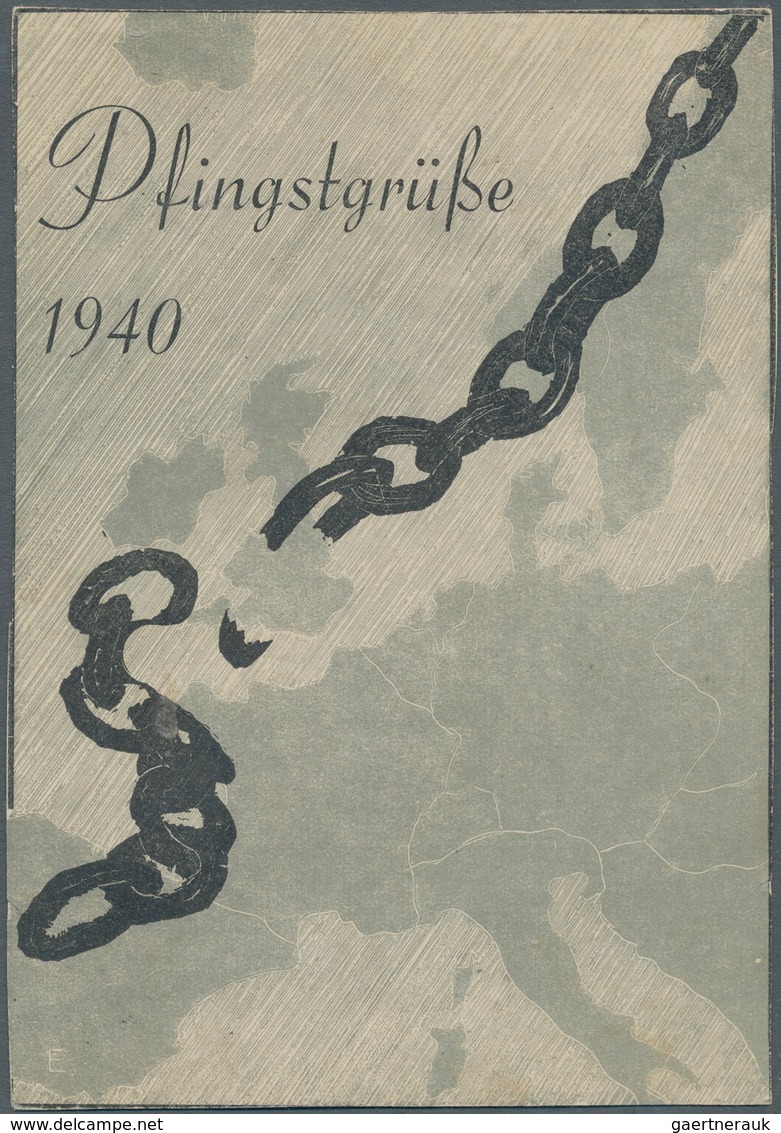 Ansichtskarten: Propaganda: 1940, "Pfingstgrüße 1940", Feldpostkarte Postalisch Gelaufen Mit Beschni - Parteien & Wahlen