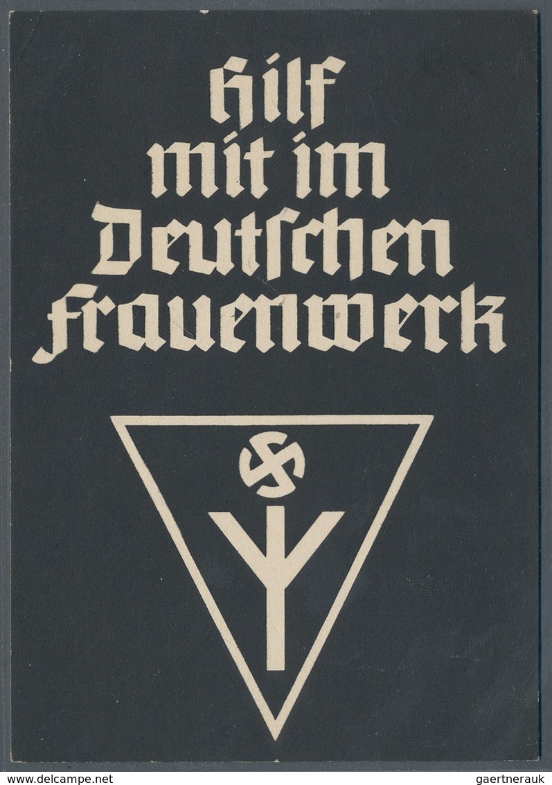 Ansichtskarten: Propaganda: 1940 Ca, NS-Frauenschaft / Deutsches Frauenwerk "Hilft Mit Im Frauenwerk - Parteien & Wahlen