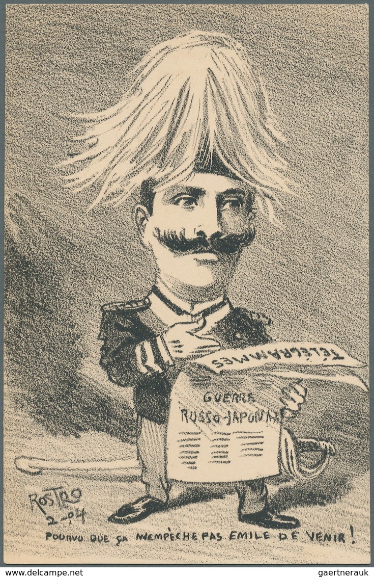 Ansichtskarten: Künstler / Artists: ROSTRO, Politische Karikaturen, Frankreich, Komplette Serie Von - Ohne Zuordnung