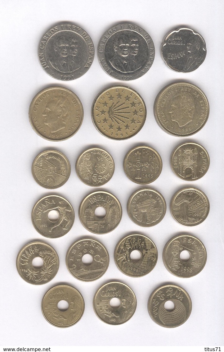 Lot De 21 Monnaies Commémoratives Espagne / Spain Pesetas - Avant L'Euro - TTB à Sup - Collezioni