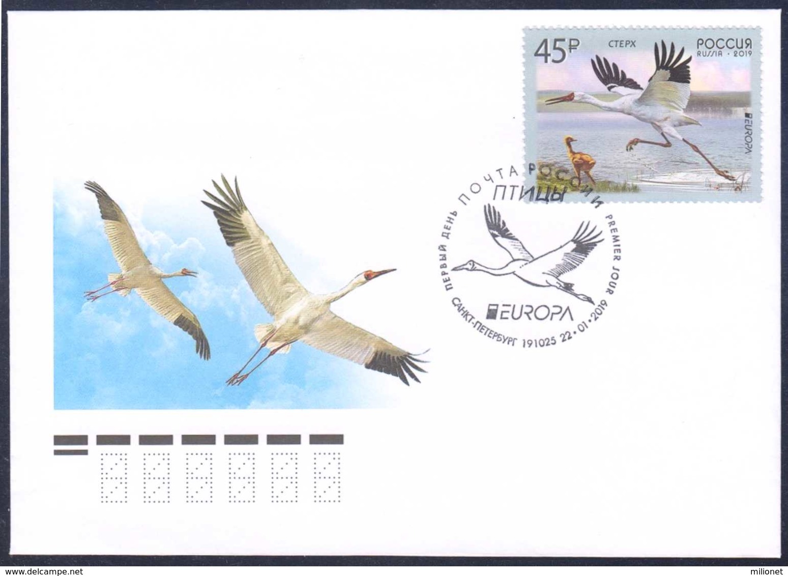 RUSSIA RUSIA RUSSIE RUSSLAND 2019 EUROPA BIRDS FDC First Day Cover Postmark "SAINT PETERSBURG" - 2019