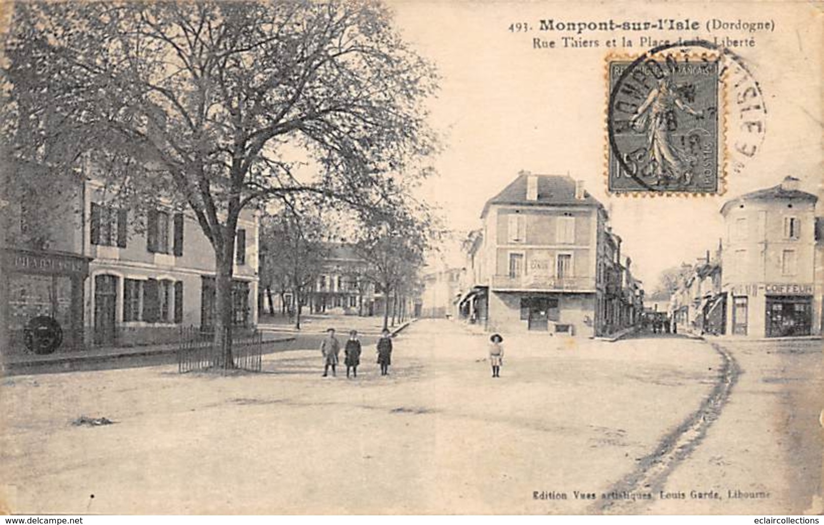 Monpont Sur L'Isle         24        Rue Thiers Et Place De Liberté        (voir Scan) - Autres & Non Classés