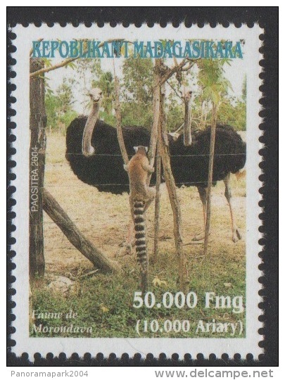 Madagascar Madagaskar 2004 Mi.2626  Faune De Morondova Autruche Lémurien Lemur Ostrich Bird Oiseau Vogel Fauna MNH ** - Madagaskar (1960-...)