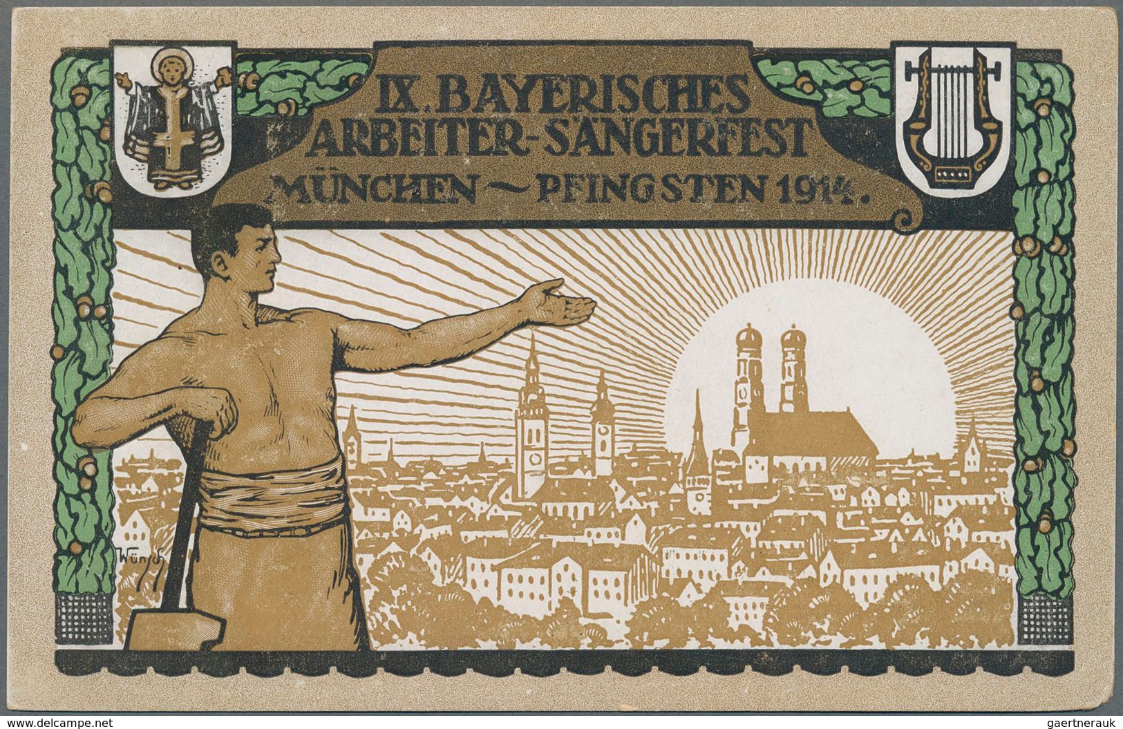 Ansichtskarten: Bayern: MÜNCHEN, Ausstellungs- Und Ereigniskarte 1914, Eine Kleine Garnitur Mit 23 H - Autres & Non Classés