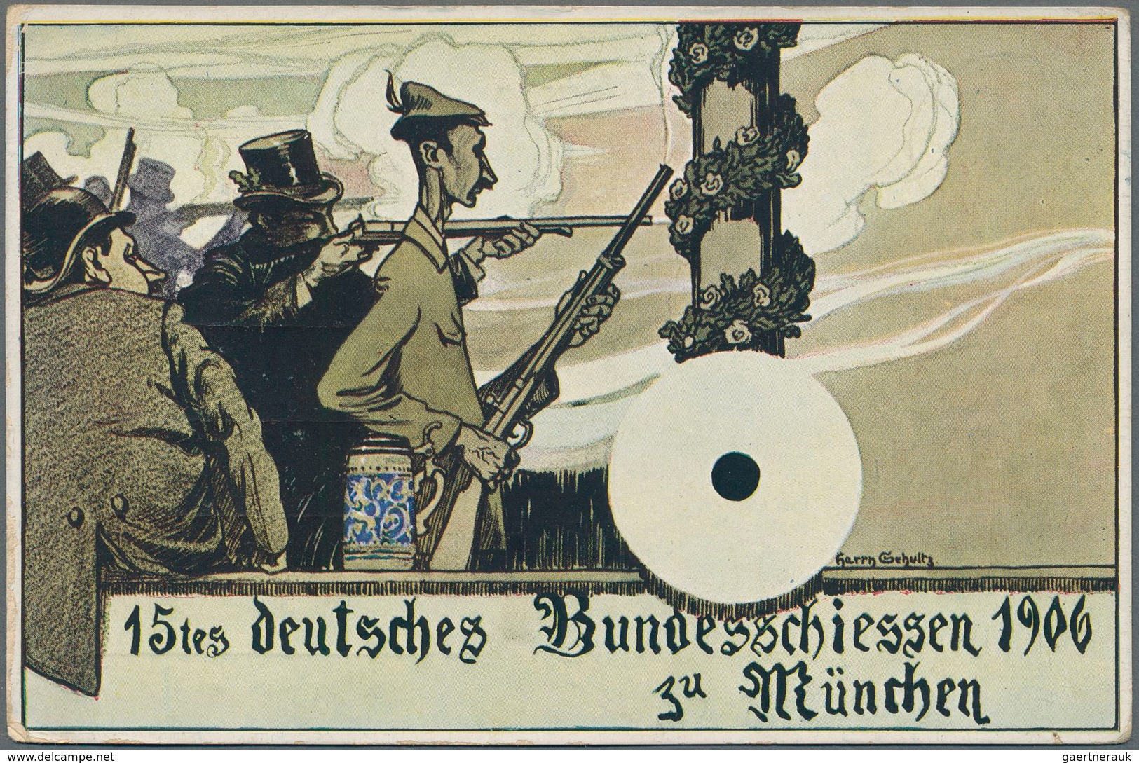 Ansichtskarten: Bayern: MÜNCHEN, XV. Deutsches Bundesschießen 1906, 14 Unterschiedliche Festpostkart - Sonstige & Ohne Zuordnung