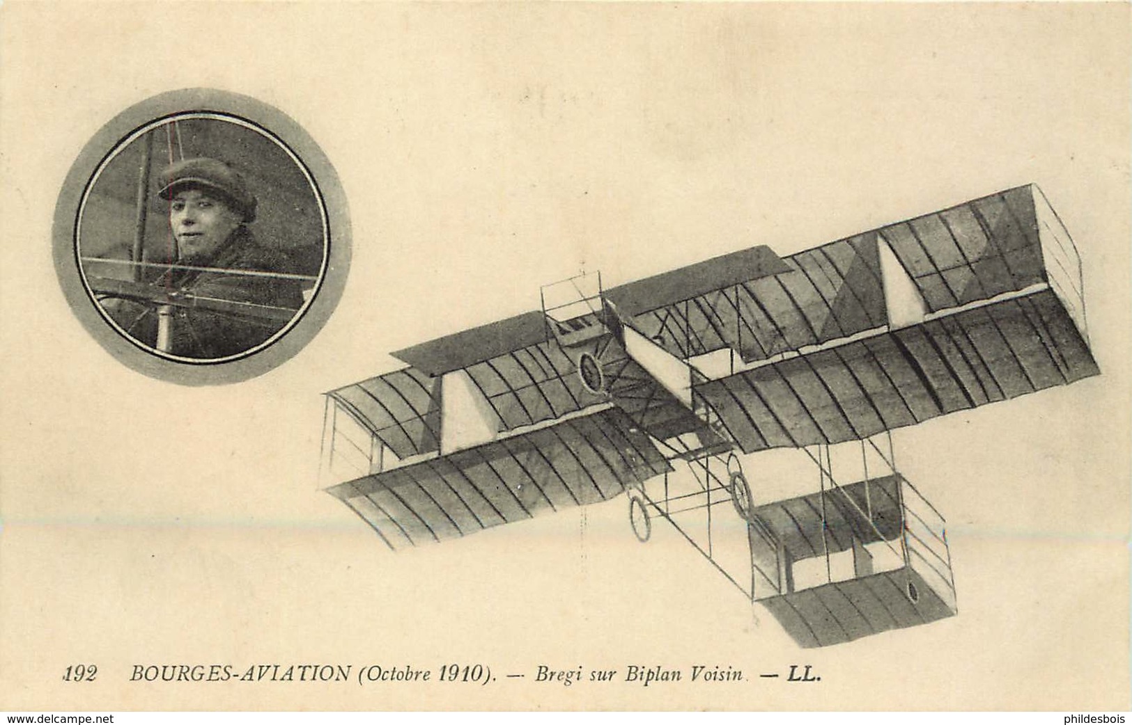 BOURGES AVIATION Octobre 1910 Bregi Sur Biplan Voisin - Meetings