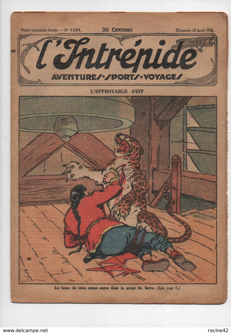 L'INTREPIDE - N°  1131  Du 24.04.1932  * L'EFFROYABLE NUIT * - L'Intrépide