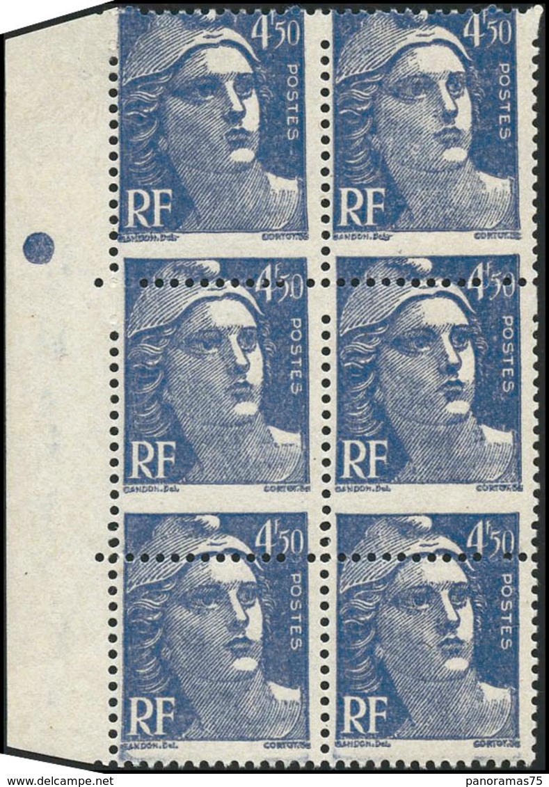 ** N°718a 4F50 Bleu Piquage à Cheval, Bloc De 6 - TB - Other & Unclassified