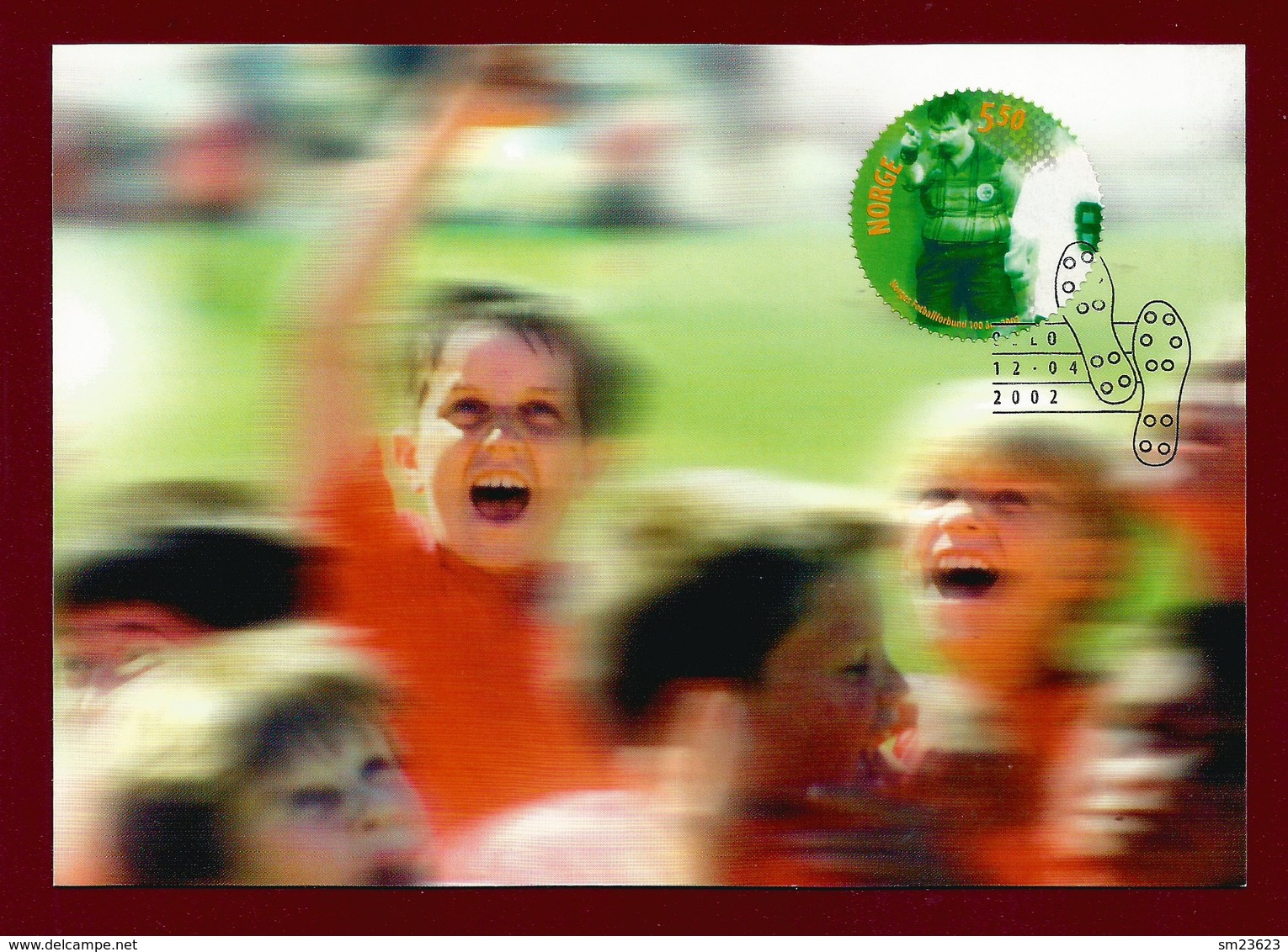 Norwegen 2002  Mi.Nr. 1427 , Norges Fotballforbund - Maximum Card - Stempel  Oslo 12.04.2002 - Tarjetas – Máximo