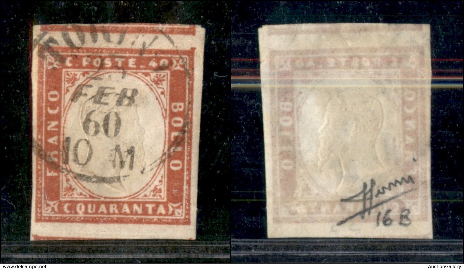 ANTICHI STATI - SARDEGNA - 1859 - 40 Cent (16B - Rosso Mattone) Usato - Sorani - Sonstige & Ohne Zuordnung