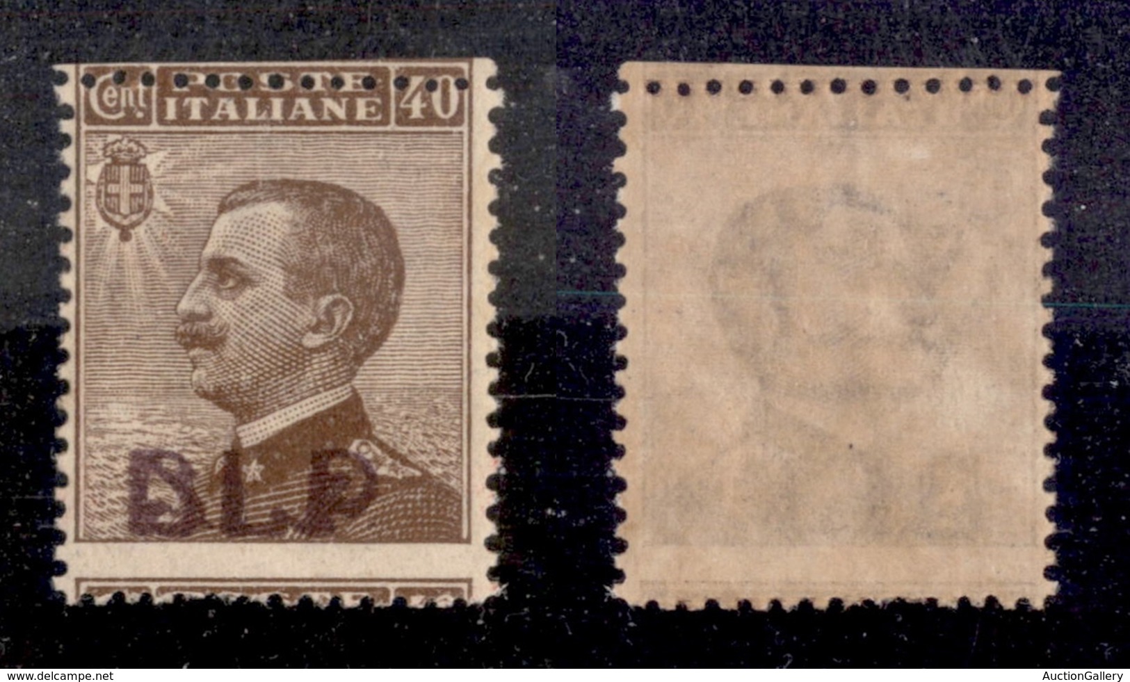 REGNO D'ITALIA - 1921 - BLP - 40 Cent (4C - Vinaceo - Varietà Kb) - Dentellatura Orizzontale Spostata In Basso - Gomma I - Other & Unclassified