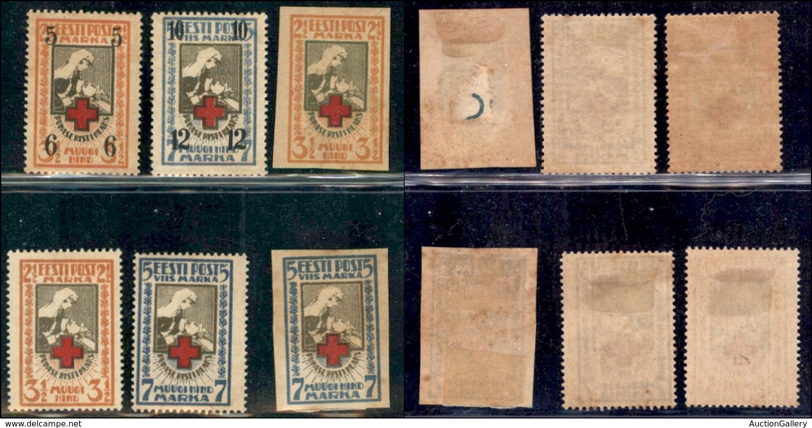 EUROPA - ESTONIA - 1921/1926 - Croce Rossa /29A/30A + 29B/30B + 60/61) - 3 Serie Complete - Gomma Originale - Otros & Sin Clasificación