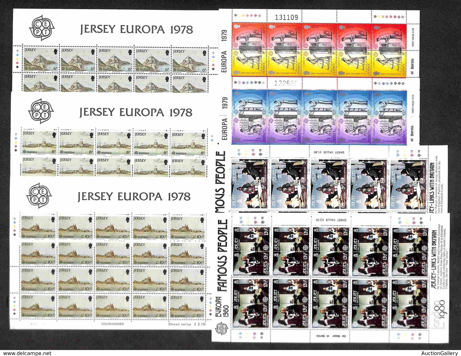 EUROPA - JERSEY - 1978/1980 - Europa Cept (177/179 + 192A/195A + 219/222) - 3 Serie Complete Del Periodo In Minifogli -  - Other & Unclassified