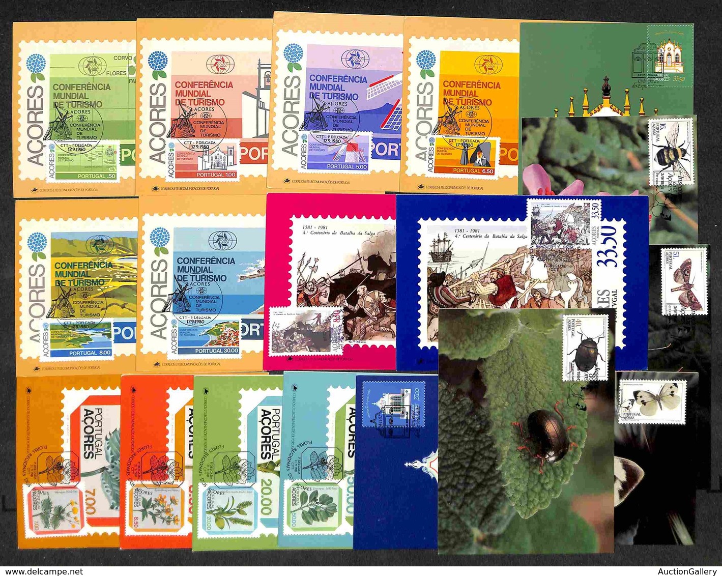 EUROPA - PORTOGALLO - 1980/1984 - 5 Serie Complete Del Periodo Su Cartoline FDC (336/341 + 343/344 +345/348 +354/355 +36 - Other & Unclassified