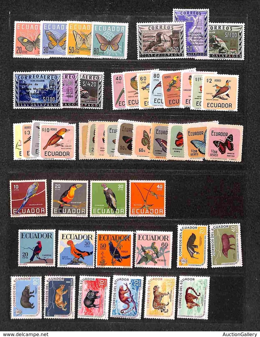 OLTREMARE - ECUADOR - 1958/1970 - Fauna - 8 Serie Complete Del Periodo - Gomma Integra (130++) - Sonstige & Ohne Zuordnung