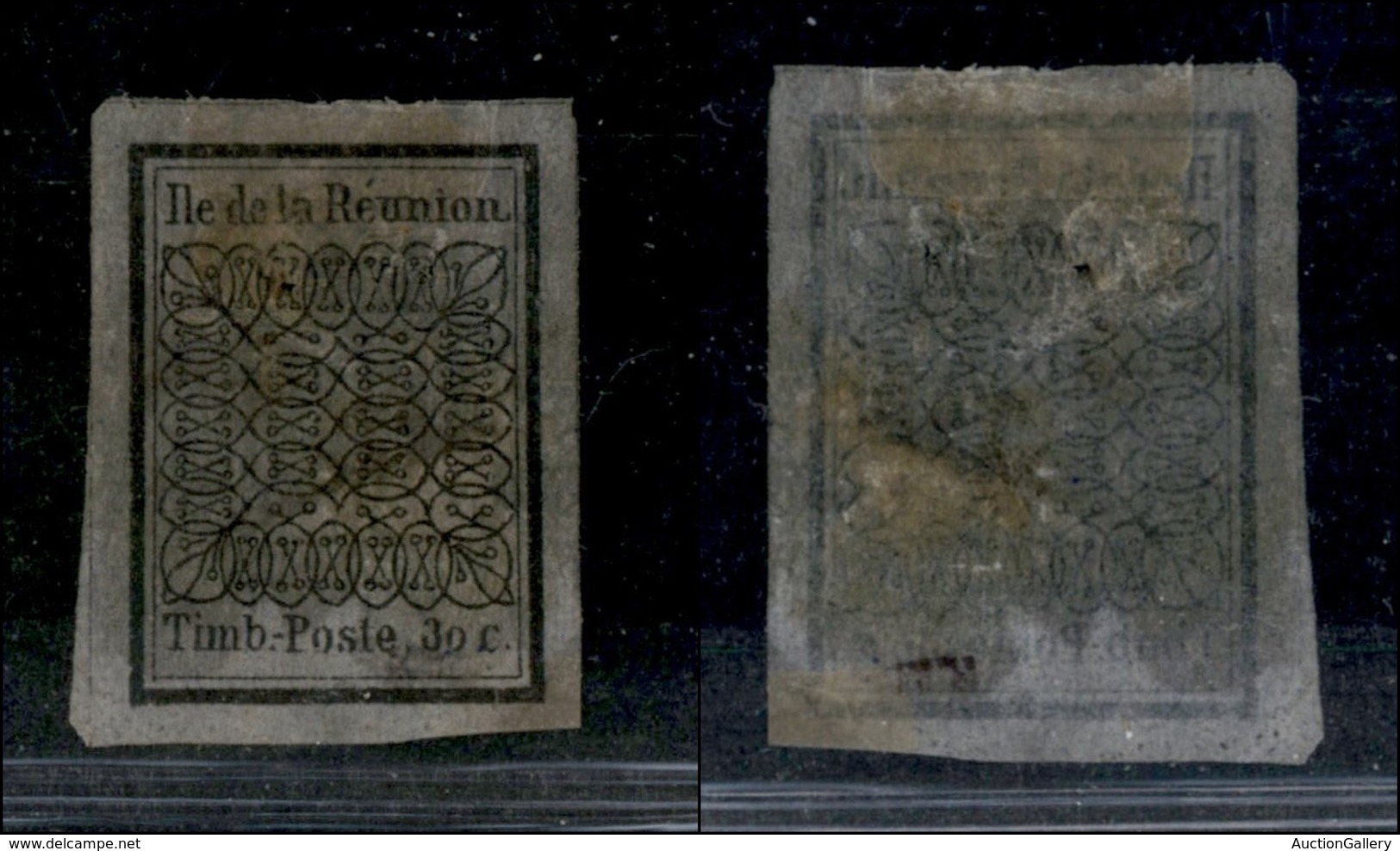 OLTREMARE - REUNION - 1851 - 30 Cent (tipo 2) Nuovo Con Gomma - Tre Piccoli Fori - Non Garantito - Da Esaminare - Andere & Zonder Classificatie