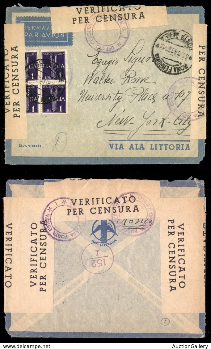 POSTA AEREA - AEROGRAMMI - PRIMI VOLI - ITALIA - 1941 (30 Giugno) - Aerogramma Da Roma A New York - Otros & Sin Clasificación
