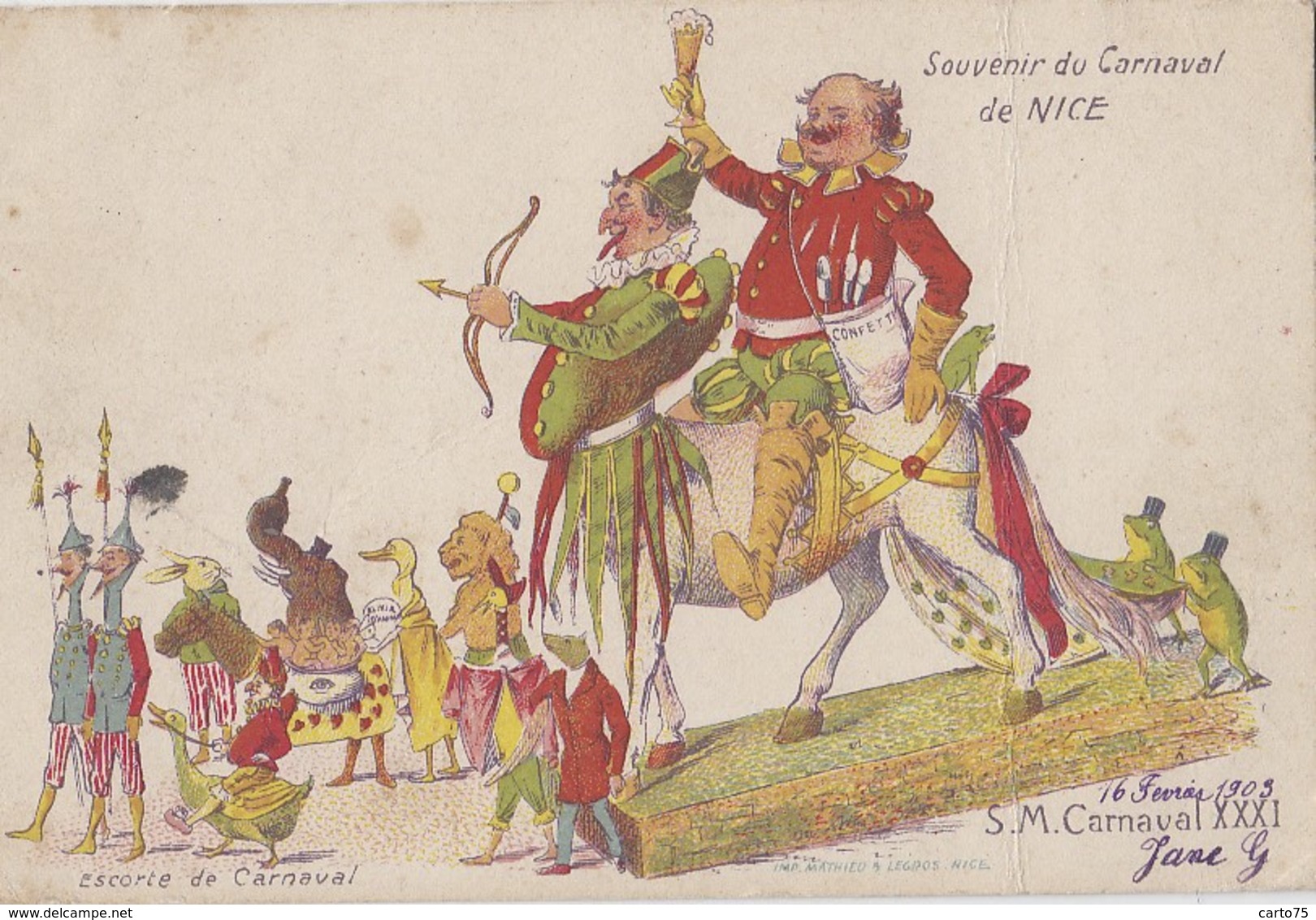 Fêtes - Carnaval - Centaure Arc - Procession Animaux - 1903 - Karneval - Fasching