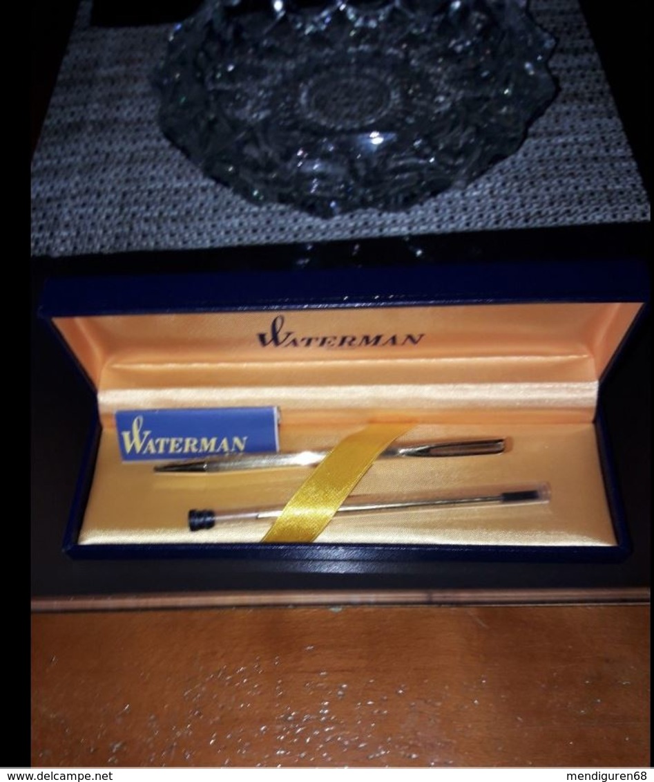 FRANCE WATERMAN 1960 STYLO BILLE 2 MICRONS PLAQUÉ OR  IMPECCABLE- PEN 2 MICRON GOLD PLATE IMPECCABLE - Federn
