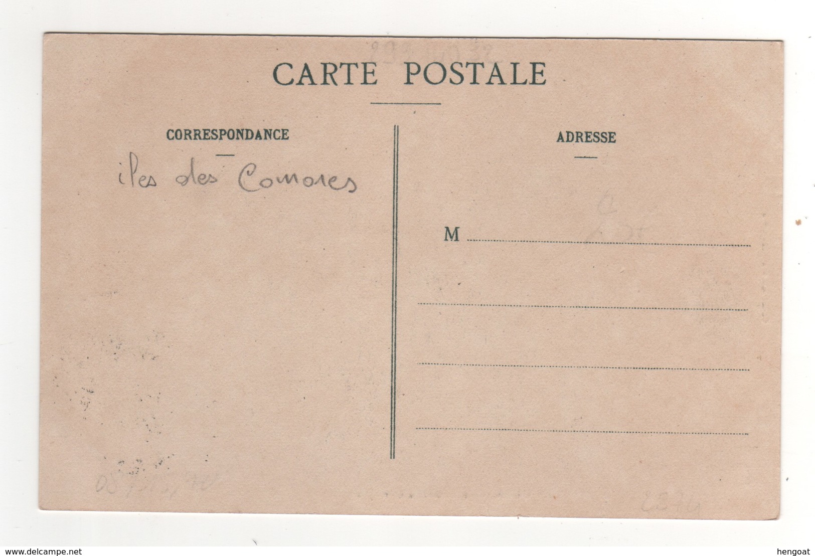 Timbre , Stamp   Yvert N° 1 Sur Cp , Carte , Postcard  Oblitérée  D' Anjouan Du  19/09/1910  Non Circulée - Briefe U. Dokumente