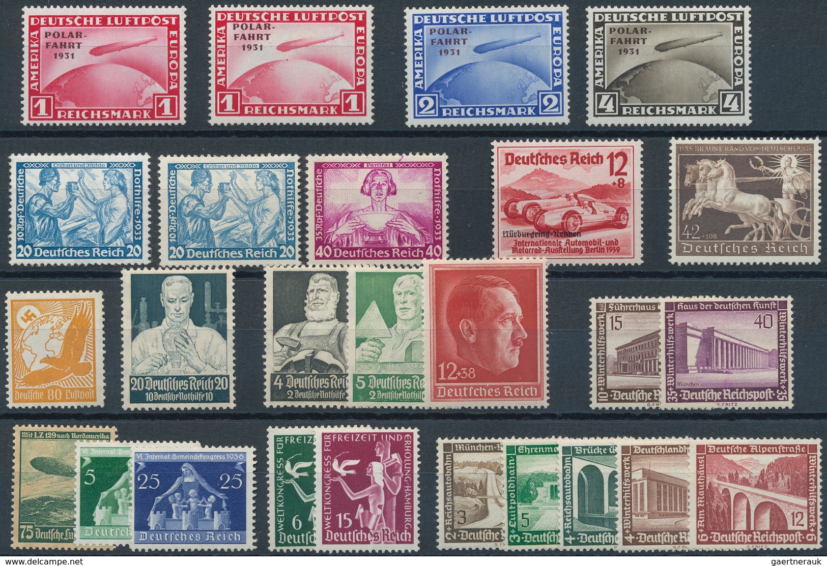 Deutsches Reich: 1924/1940, Steckkartenlot Mit Einigen Besseren Werten Wie MiNr. 355 Y (400,- €), Po - Collections