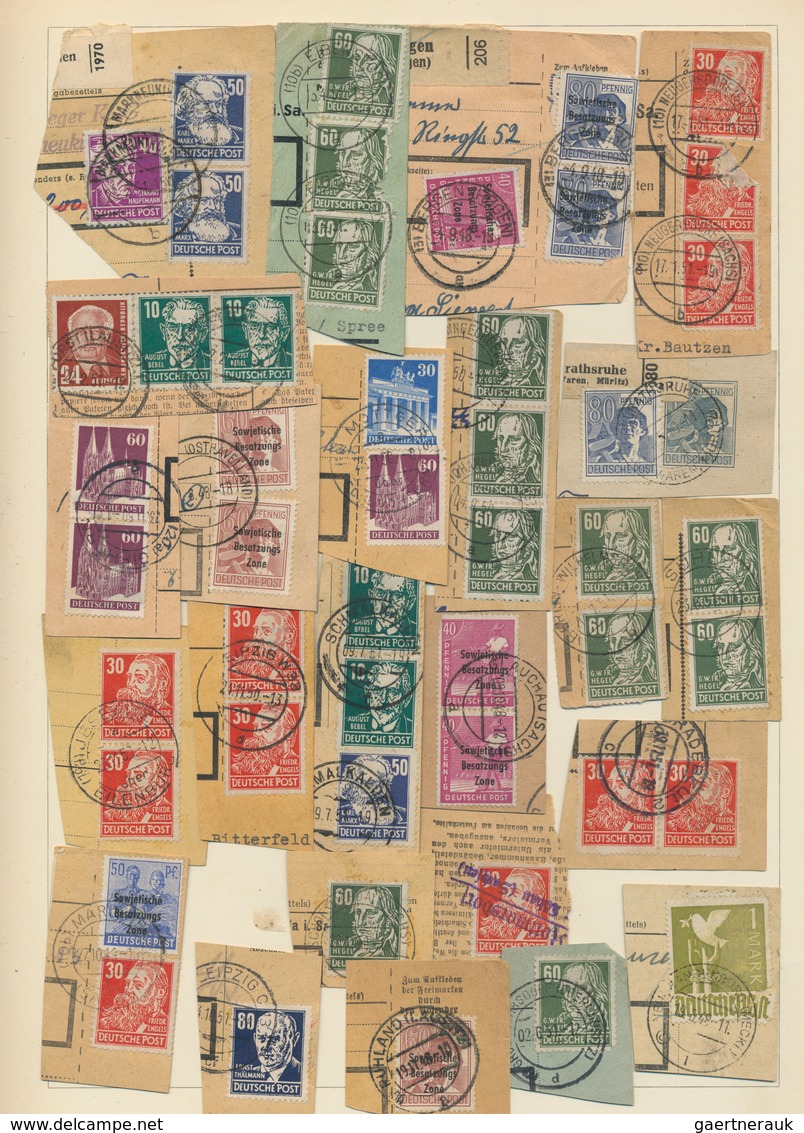 Deutschland Nach 1945: 1948/1951, Reichhaltige Sammlungspartie Von Paketkartenabschnitten Mit Franka - Sammlungen