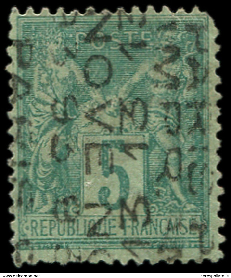 (*) PREOBLITERES - 15  Sage,  5c. Vert, 13 NOV. "13" RENVERSE, Défx, B/TB. J - 1893-1947