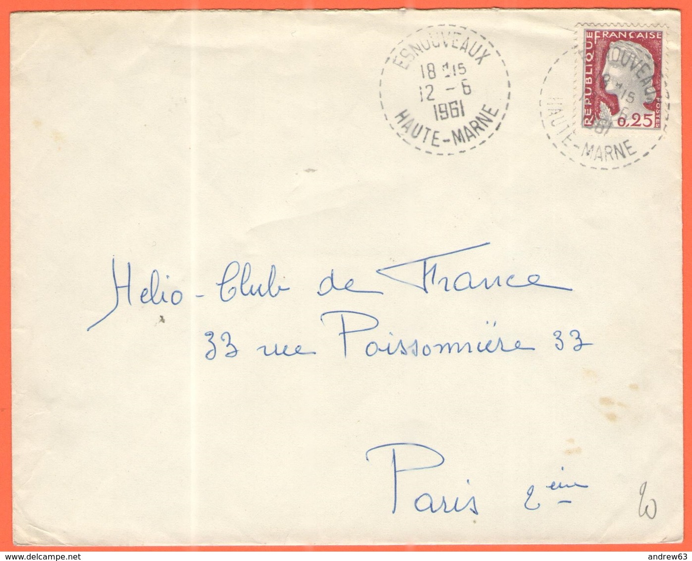 FRANCIA - France - 1961 - 0,25 Marianne De Decaris - Viaggiata Da Esnouveaux Per Paris - 1960 Marianne De Decaris