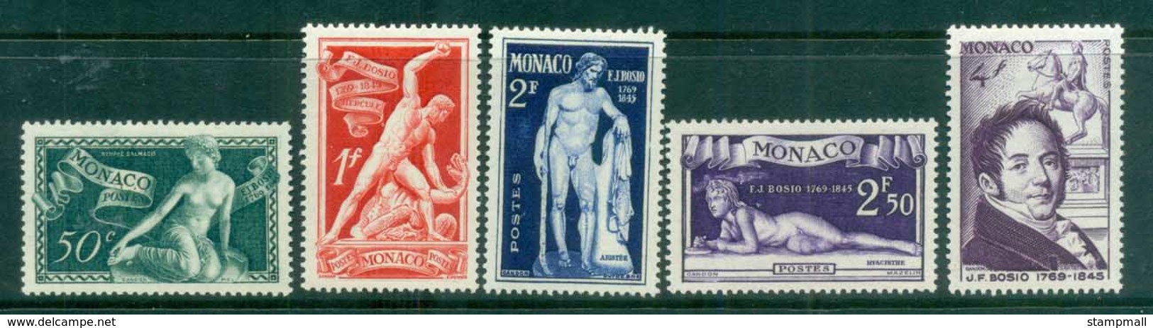 Monaco 1948 Francois Bosio, Louis Xiv Statues (no Airs, 5/9) MLH - Autres & Non Classés