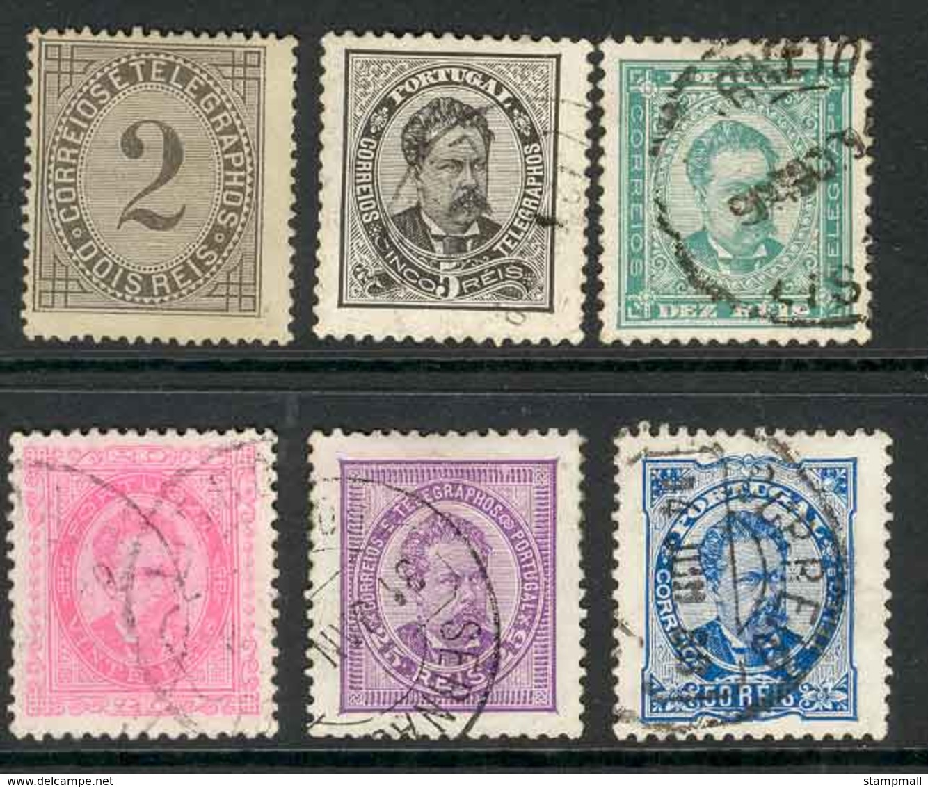 Portugal 1882 -87 Asst (6) MH/ FU Lot9413 - Sonstige & Ohne Zuordnung