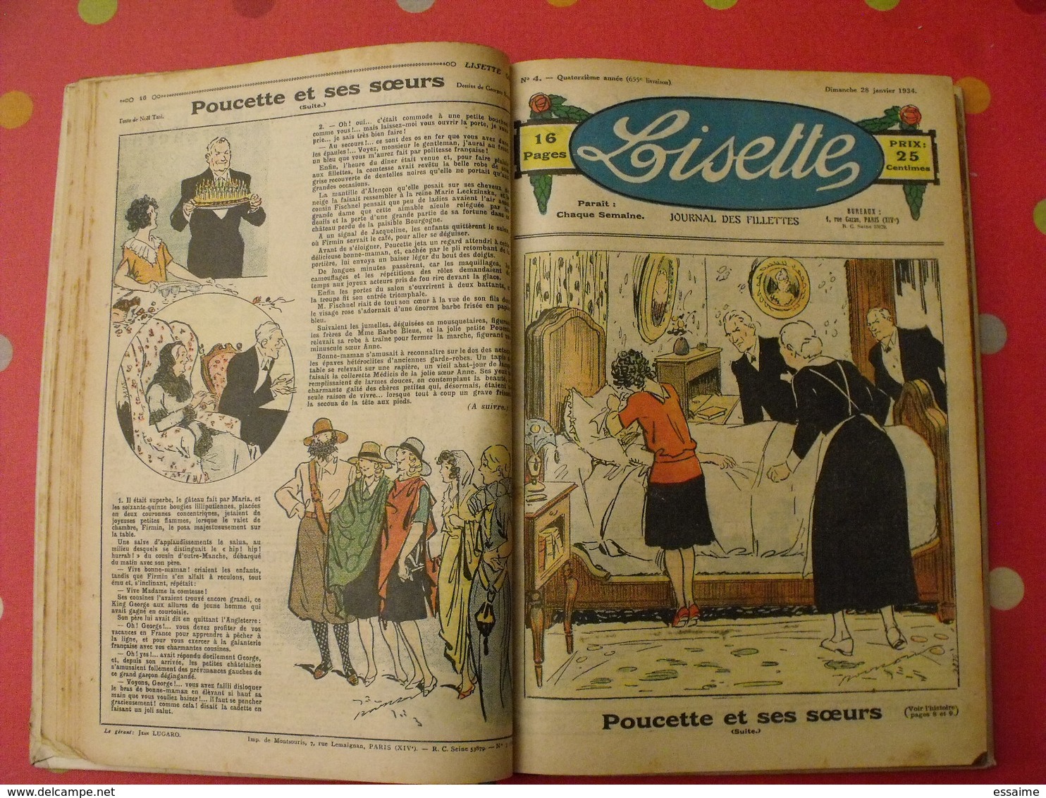 Lisette, album 14 XIV. 1934. recueil reliure. le rallic levesque maitrejean cuvillier bourdin dot petite annie mc clure