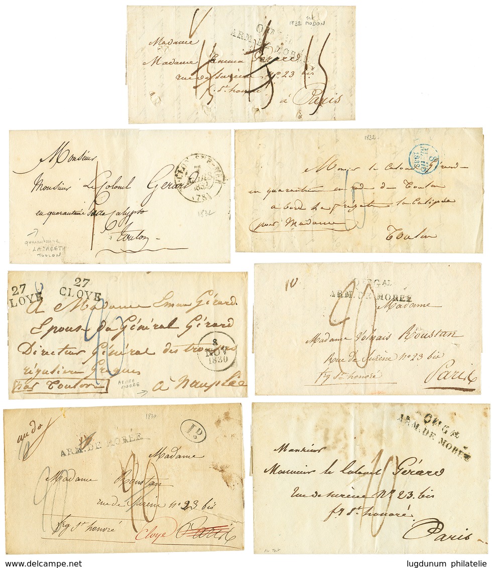 ARMEE DE MOREE (GRECE) : Lot De 7 Lettres De Ou Pour L' ARMEE De MOREE. Rare. TB. - Legerstempels (voor 1900)