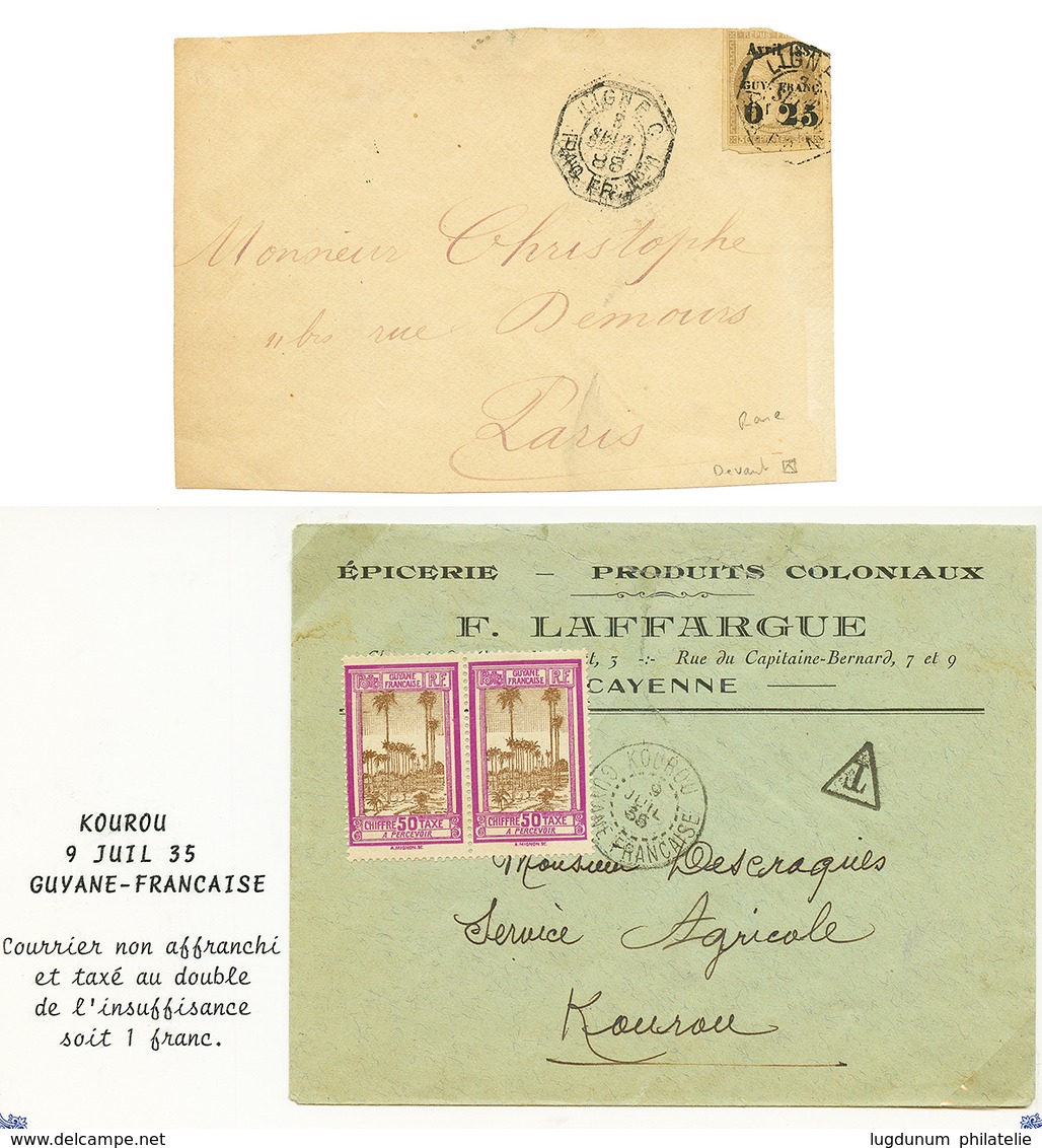 1869 / 1951 Lot De 10 Lettres ( Dont 2 Devants) De GUYANE. Petits Bureaux, TAXES. TB. - Autres & Non Classés