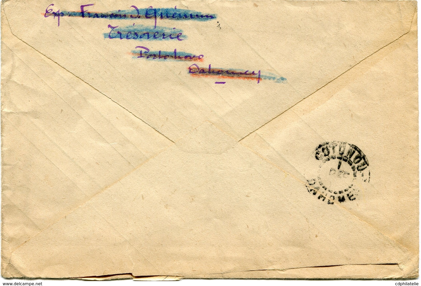 DAHOMEY LETTRE PAR AVION DEPART PORTO-NOVO 30 NOV 4(3) DAHOMEY POUR LA FRANCE - Storia Postale