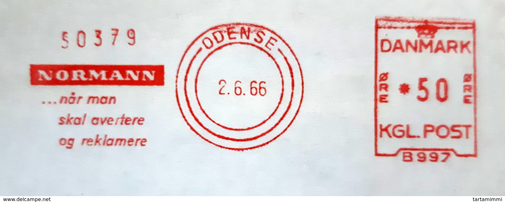 EMA AFS METER STAMP FREISTEMPEL - 1966 ODENSE Denmark Danmark NORMANN REKLAMERE - Franking Machines (EMA)