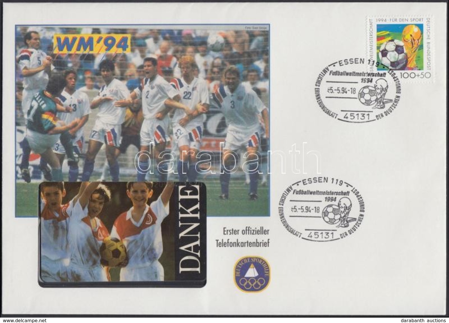 ** 1994 Labdarúgó VB, USA Bélyeg Mi 1718 + FDC + Bélyegfüzet + Emléklap + ETB (első Hivatalos Telefonkártya Levél) - Other & Unclassified