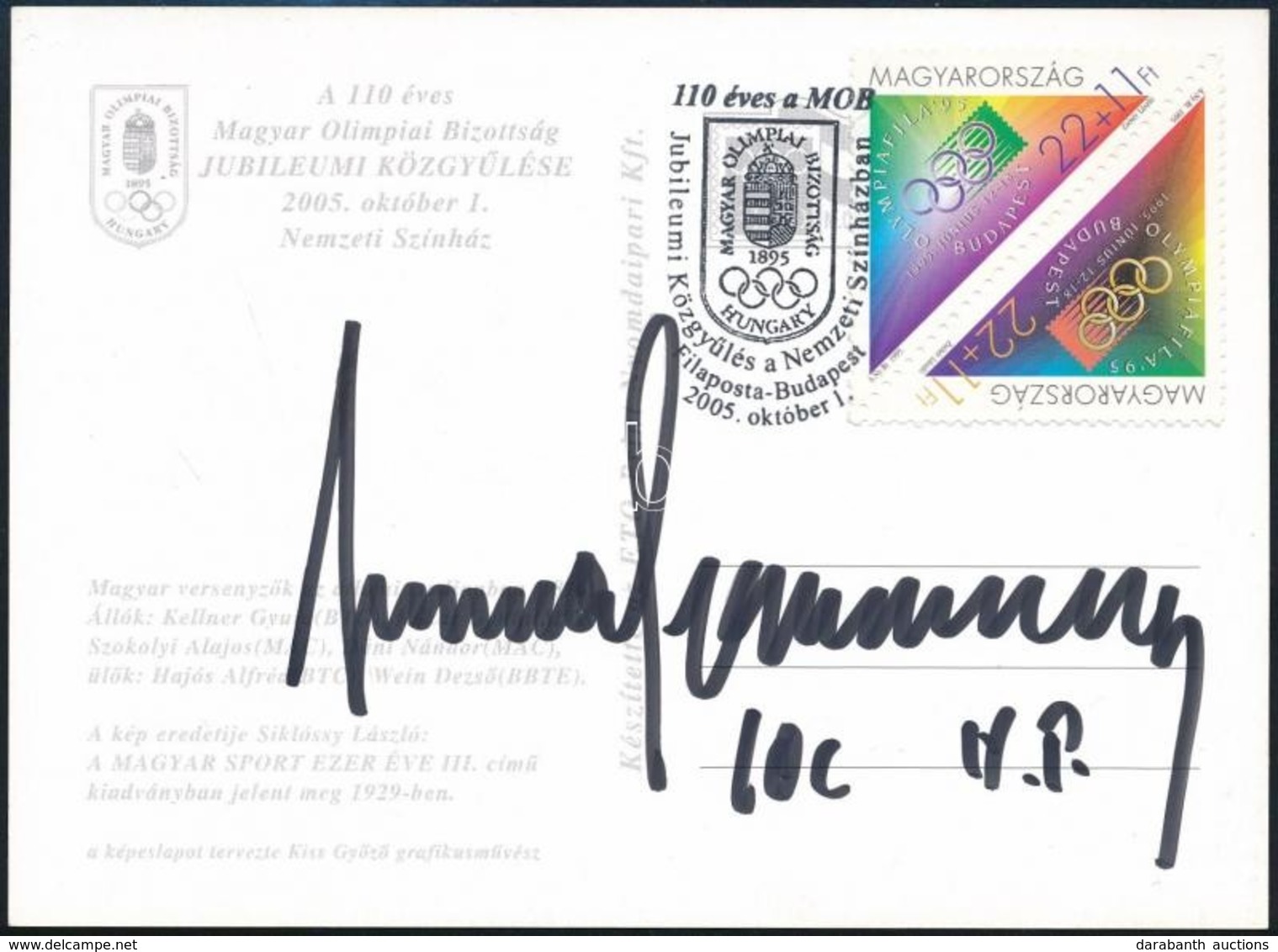 Juan Antonio Samaranch NOB Elnök Aláírása Olimpiai Képeslapon / 
Signature Of Juan Antonio Samaranch President Of The Ol - Other & Unclassified