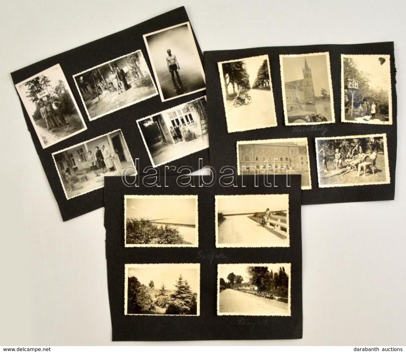 Cca 1930 Balatoni életképek, Különböző Helyszínekről (Siófok, Hévíz,Keszthel), 23 Db Fotó, 8,5×6 Cm - Other & Unclassified