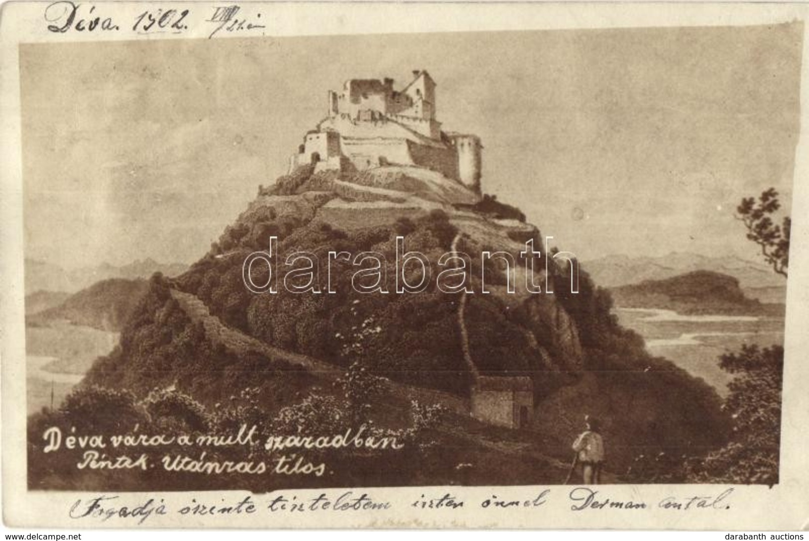 * T2/T3 1902 Déva, Deva; Déva Vára A Múlt Században / Cetatea Deva / Castle In The 19th Century (fl) - Unclassified