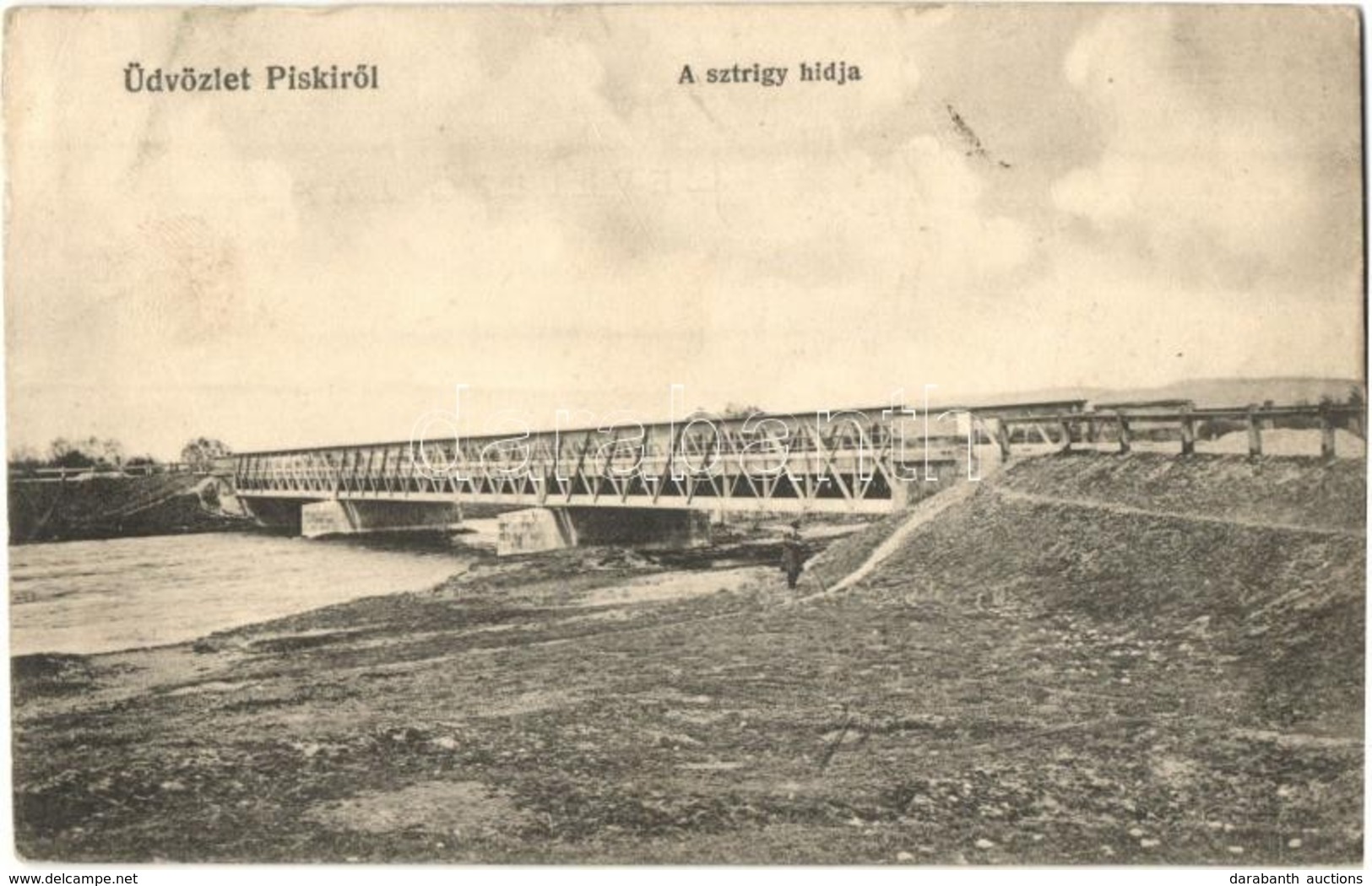 T2/T3 1912 Piski, Simeria; A Sztrigy Folyó Hídja. Kiadja Adler Arthur Fényirdája / Strei River Bridge, Riverbank (EK) - Ohne Zuordnung