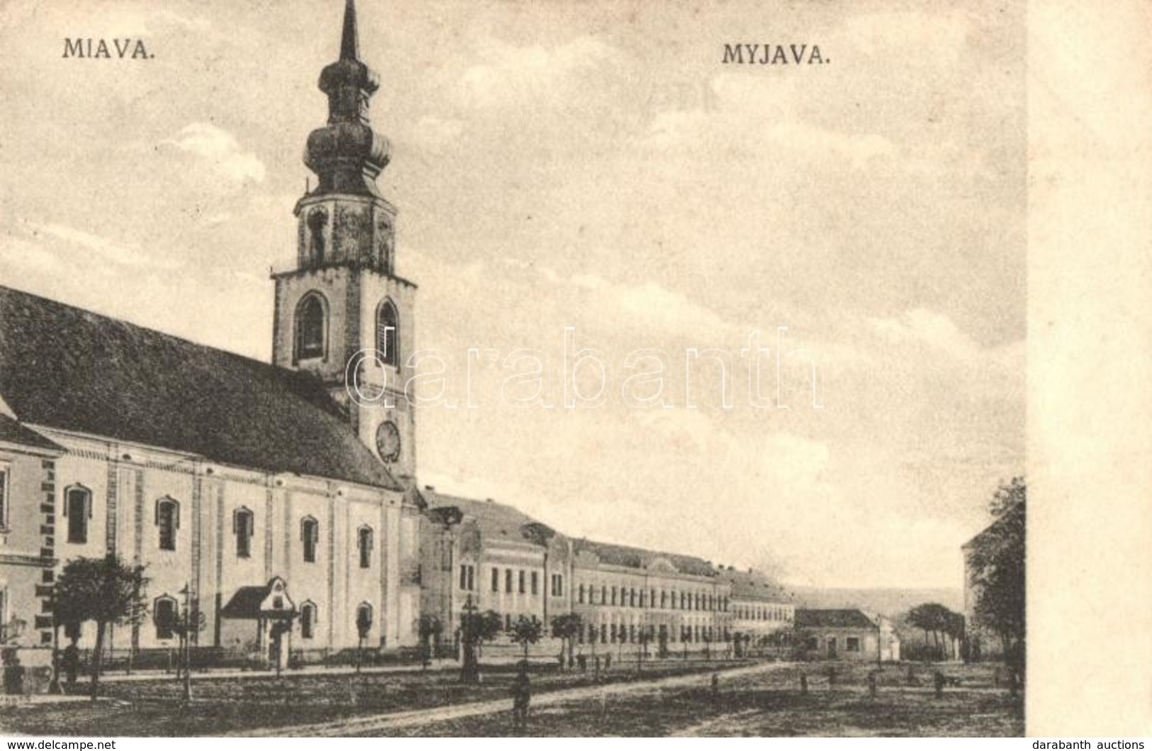 T2/T3 Miava, Myjava; Utcakép, Evangélikus Templom / Street View, Lutheran Church (EK) - Unclassified